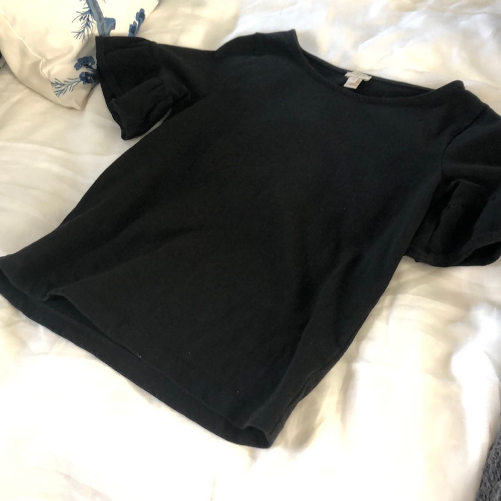 JCrew ruffle sleeve top sz xs